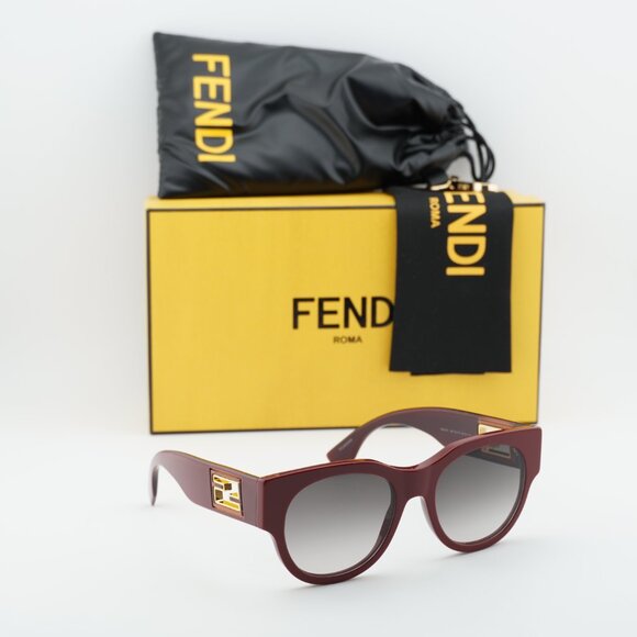 Fendi FE40147I BAGUETTE 66F Round Sunglasses - Red/Brown Gradient main image 4
